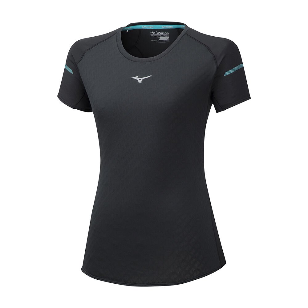 Women's Mizuno T-Shirts Black Alpha Apparel - J2GA971309